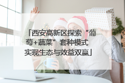 西安高新区探索“葡萄+蔬菜”套种模式 实现生态与效益双赢